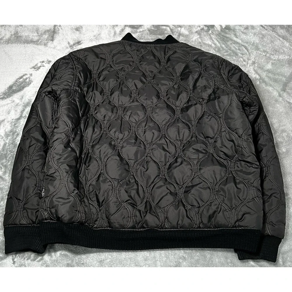 Sean John Jacket Men Size Large Reversible Bomber Puffer Coat Y2K Black